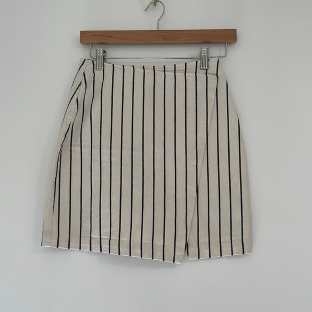 Madewell stripe denim mini skirt